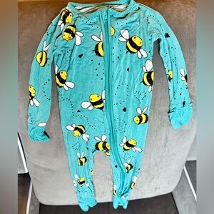 Little Sleepies Teal Bees Zippy